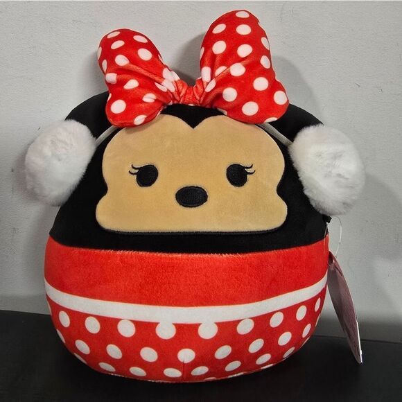 Squishmallow Disney Minnie Mouse 8" Winter earmuffs Holiday 2024 Kellytoy Plush - Picture 1 of 4